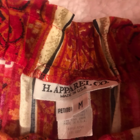 Vintage Boho Style Wide Leg Elastic Waist  Striped Printed Pants Size Medium - Picture 9 of 10